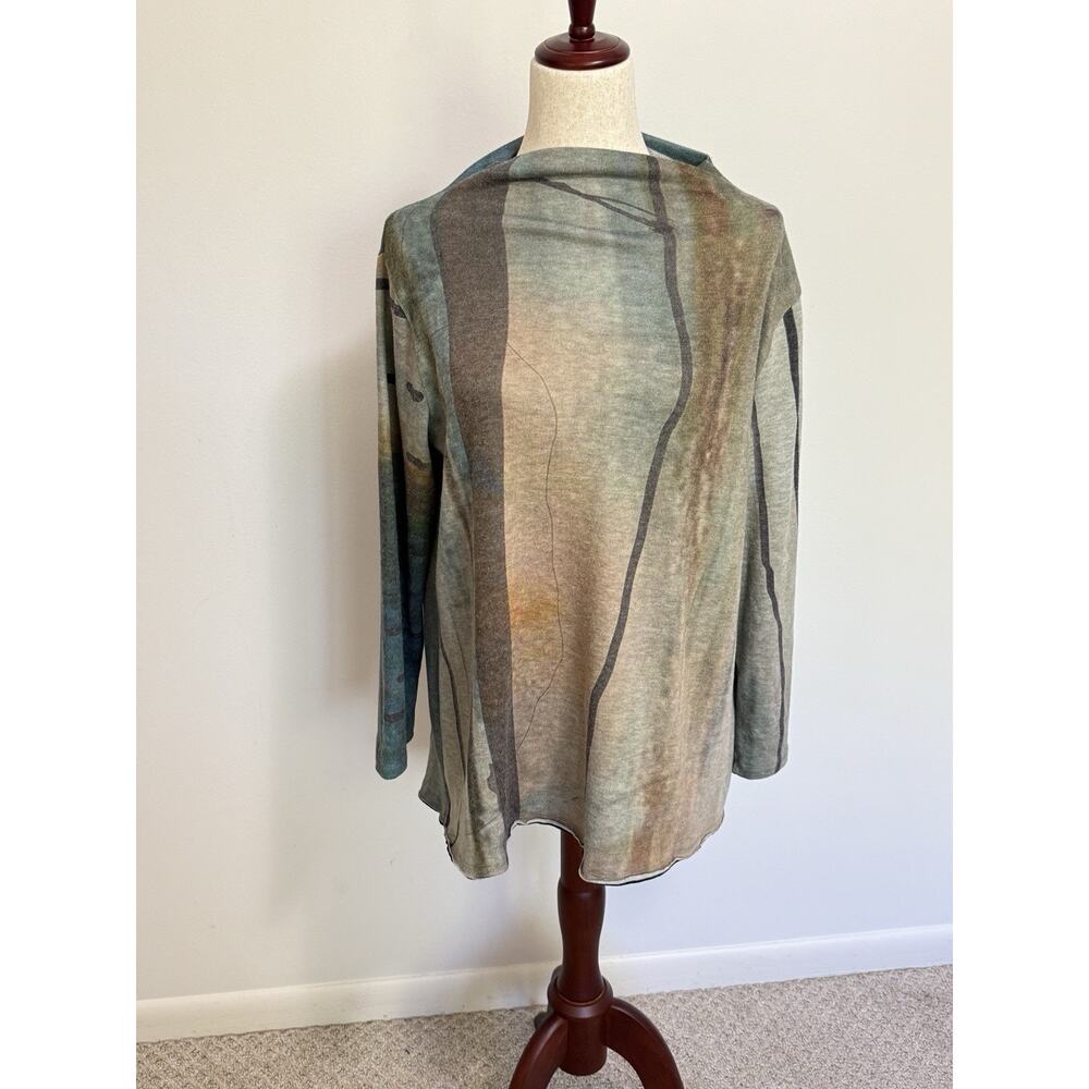 3 Potato Medium/Large Mock Neck Sweater - Art to Wear - Lagenlook‎ - Hi Lo Hem